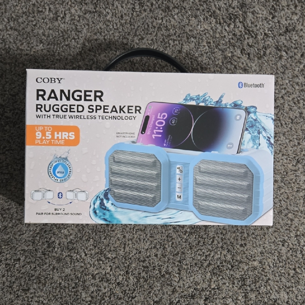 Coby Ranger Rugged Bluetooth Speaker - Light Blue